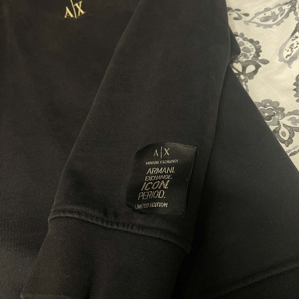 Armani Exchange Black and Gold Hoodie Casual Style - Picture 5 of 9